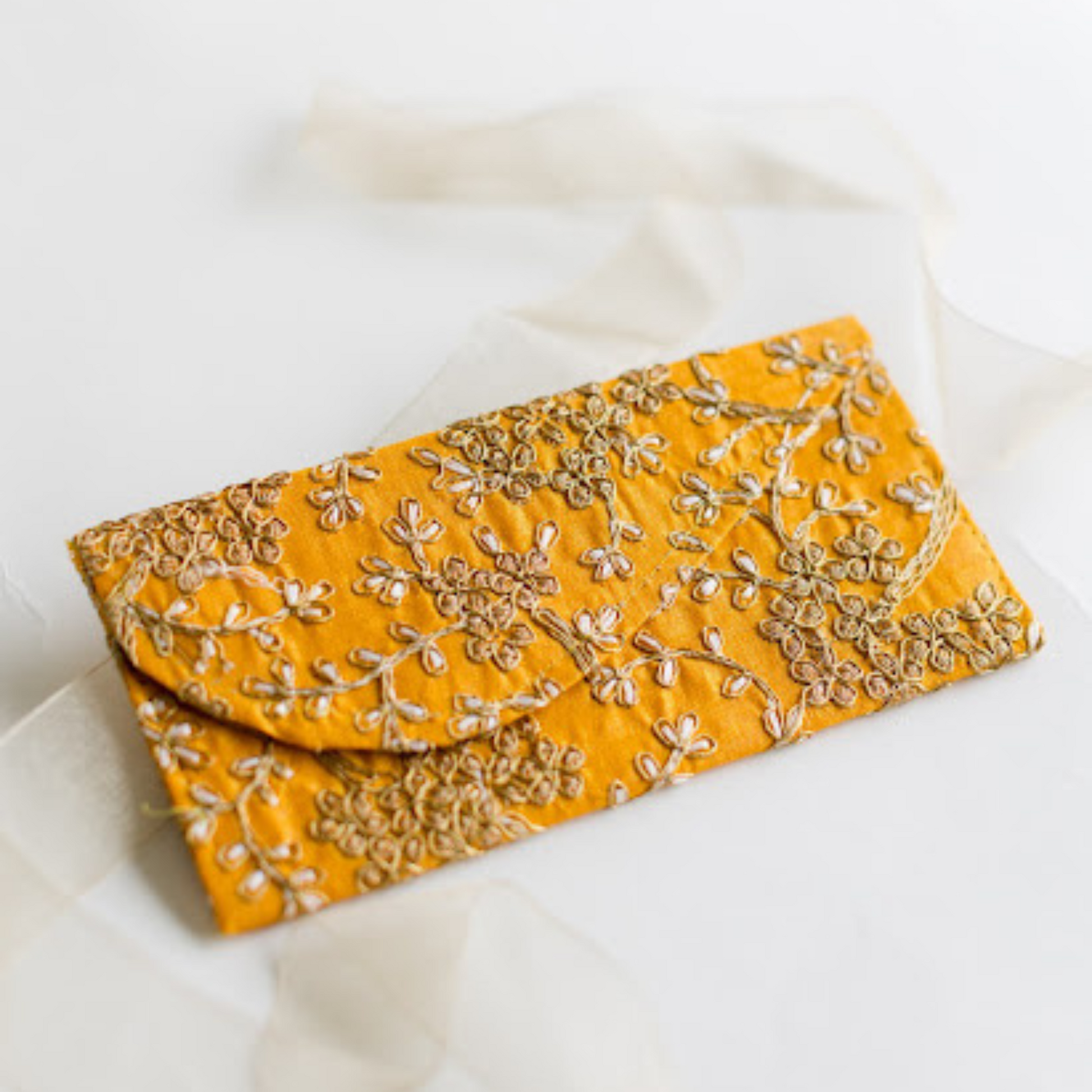 yellow embroidery shugun india money envelopes