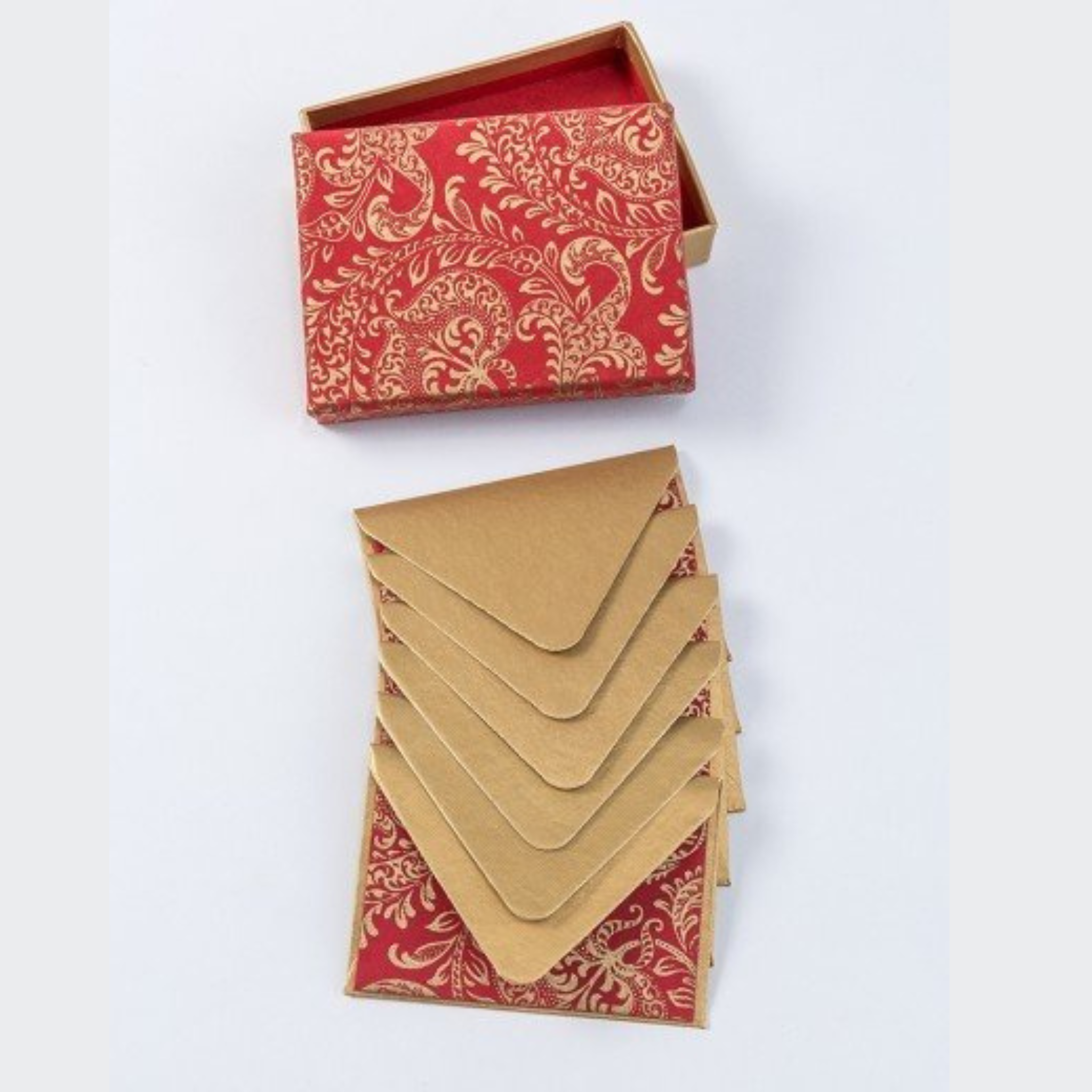 Opulent Red & Gold Blank Notecards with envelope box set – Decorasian