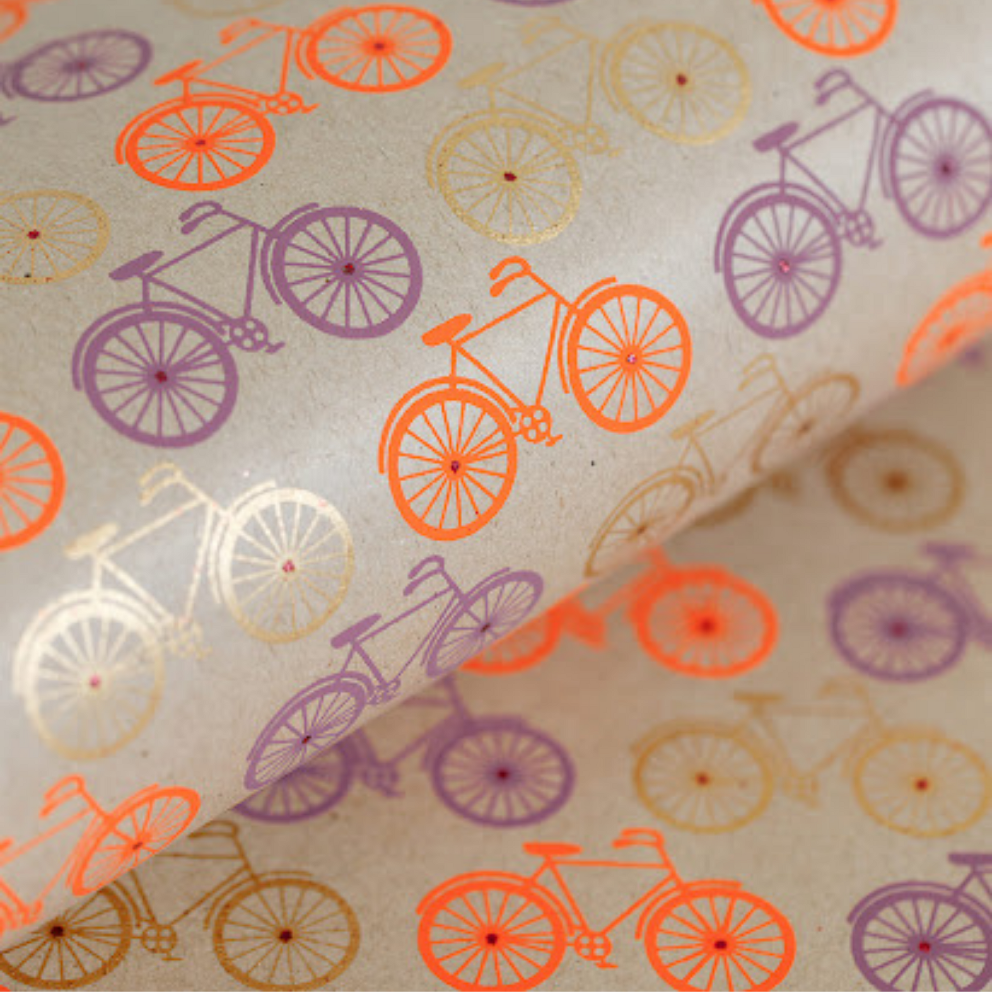 Orange, Purple, Gold Luxury Bike Handmade Gift Wrap