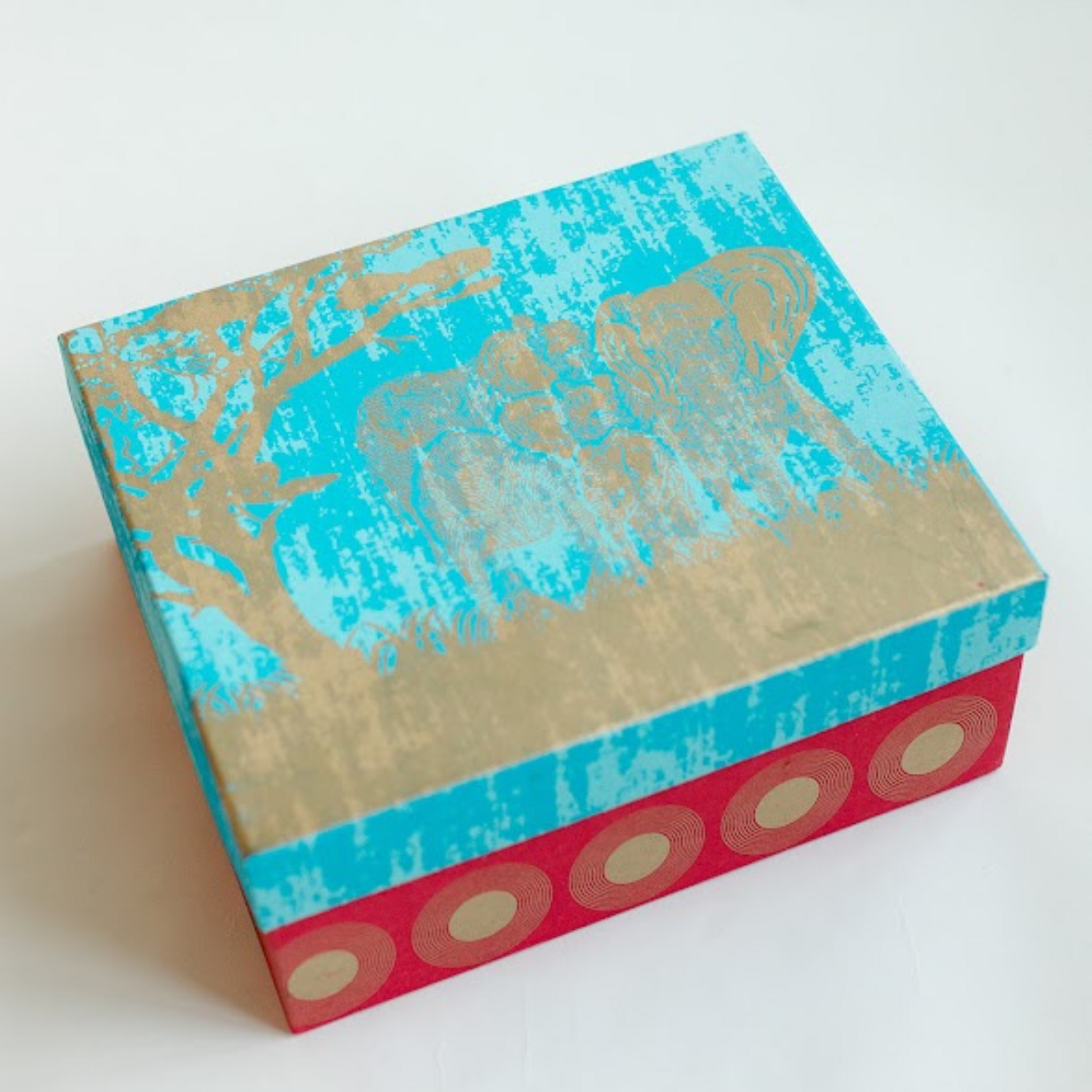 Elephant print gift box