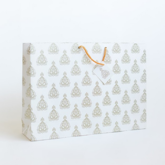 Ivory Mughal Leaf Large Gift Bag