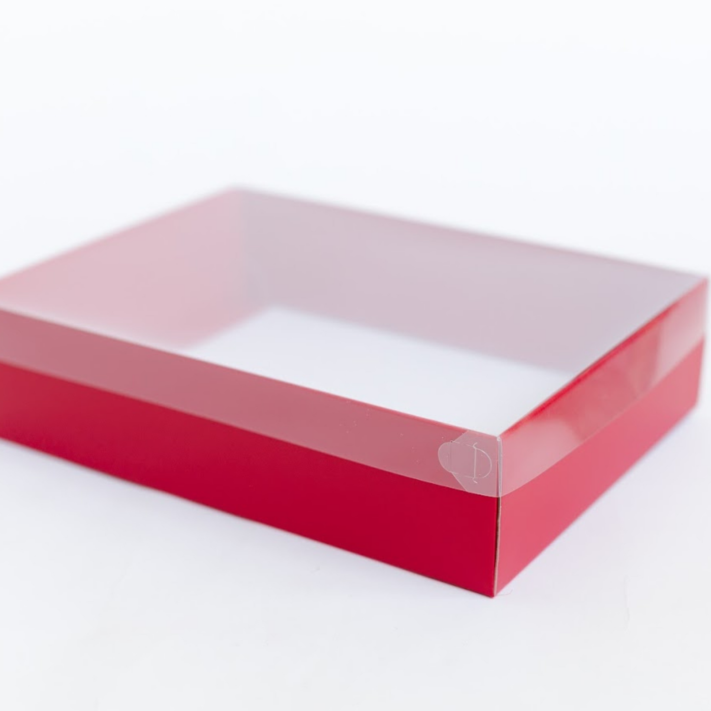 red suit packaging clear lid boxes 