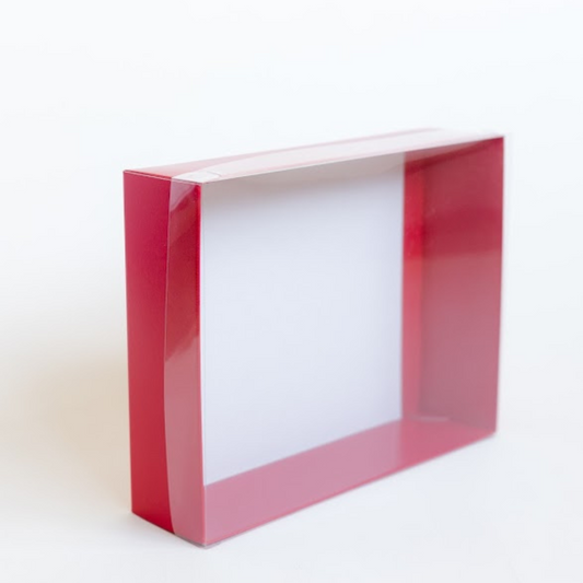 Red Suit Packaging Clear Lid Box