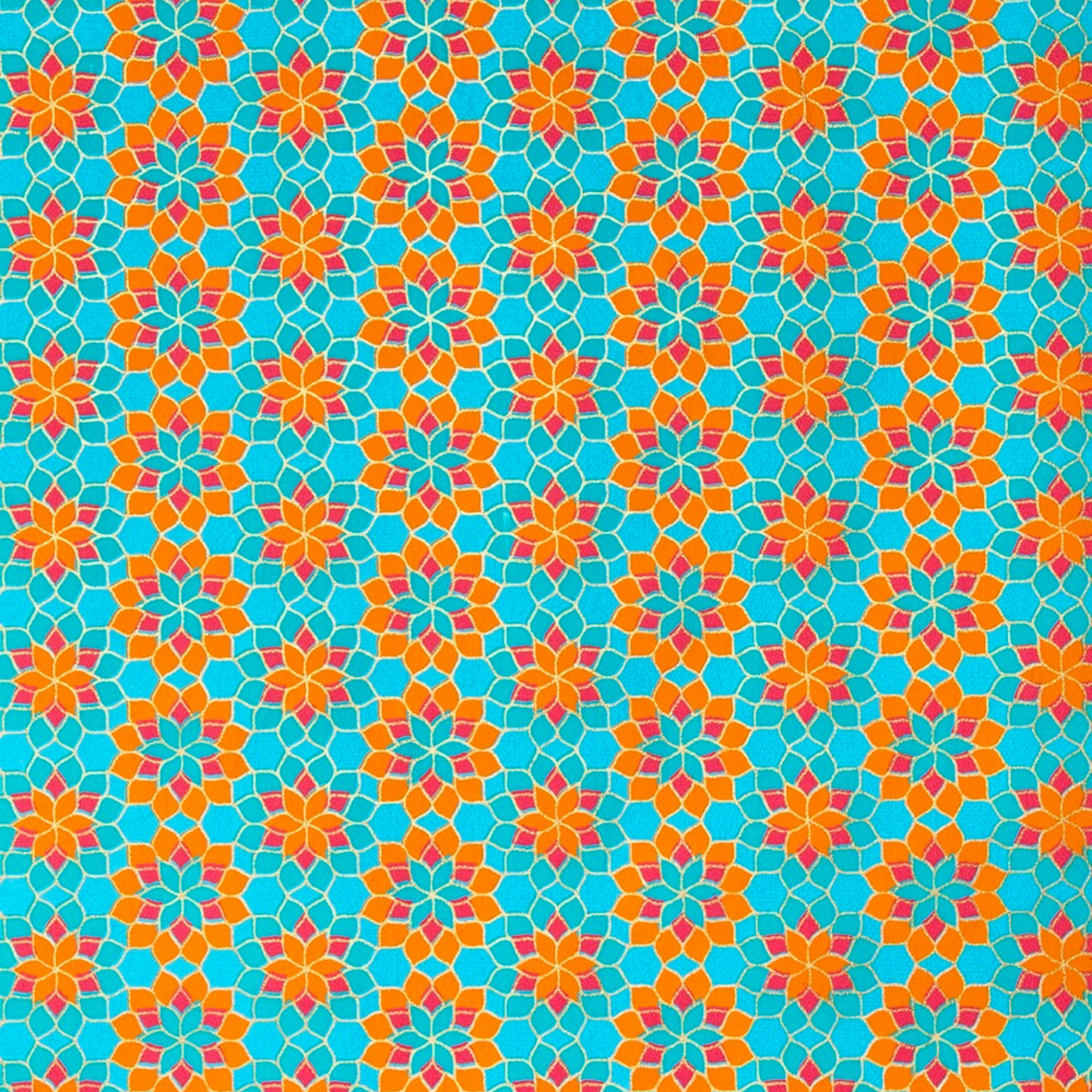 Blue/Orange Geometric Print Gift Wrap