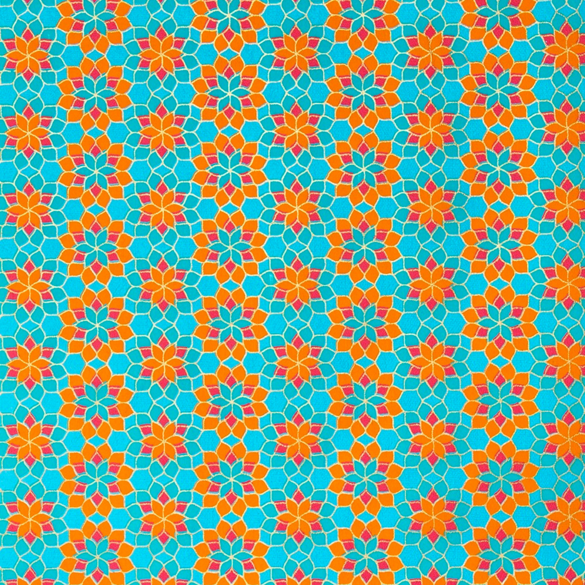 Blue/Orange Geometric Print Gift Wrap