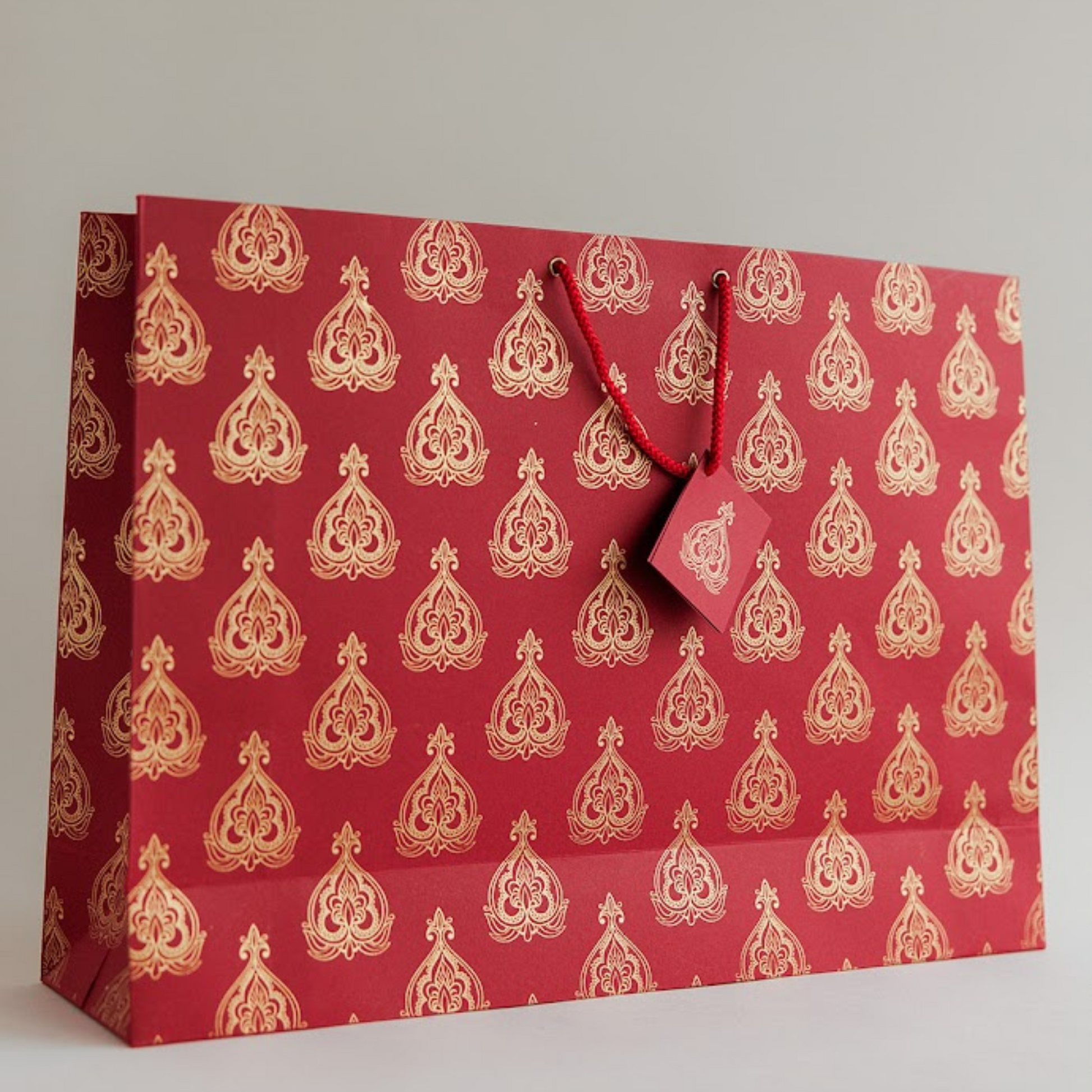 Santa's Bags Red Gift Bag and Tissue Paper Storage Box with Gift