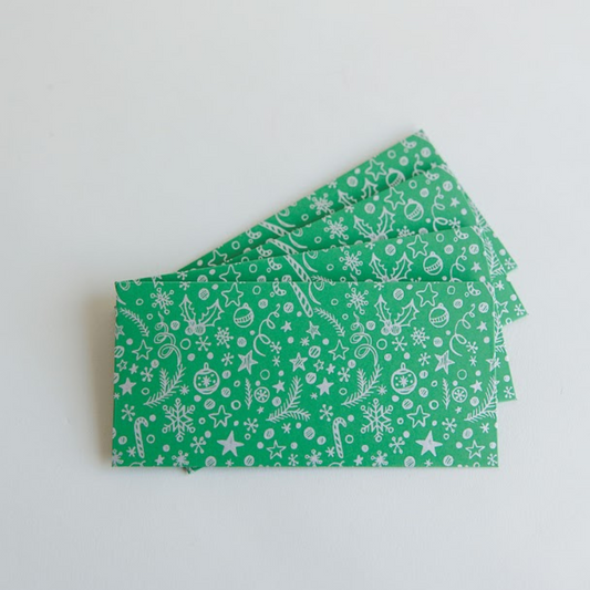 Green Festive Christmas Money/Gift Voucher Gift Envelopes