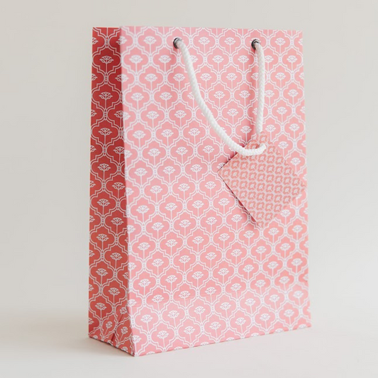 small gift bag pink with tag 