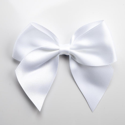 White Satin Ribbon Bow 10cm