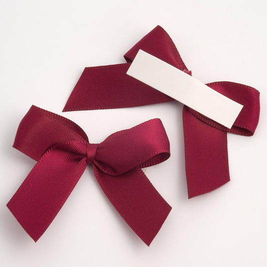 Maroon Satin Bow Pack of 12