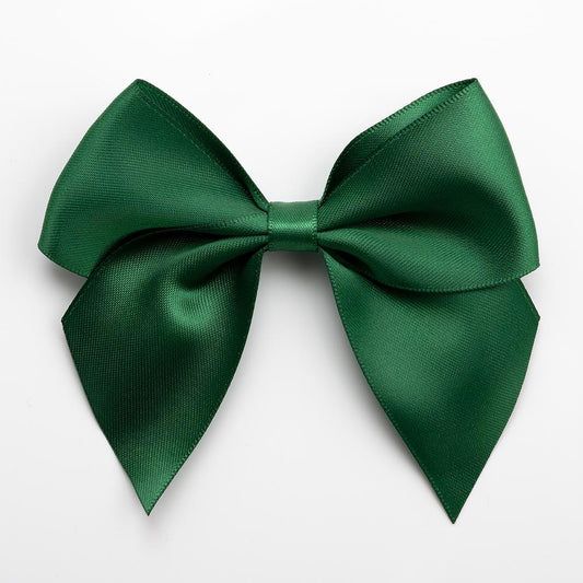 Dark Green Satin Ribbon Bow 10cm