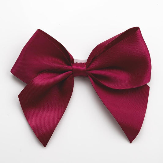 Maroon Satin Ribbon Bow 10cm