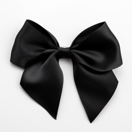 Black Satin Ribbon Bow 10cm pack of 6
