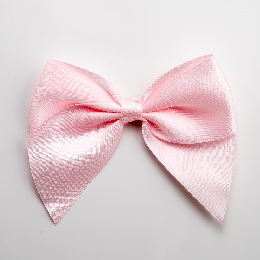 Pale Pink Satin Ribbon Bow 10cm