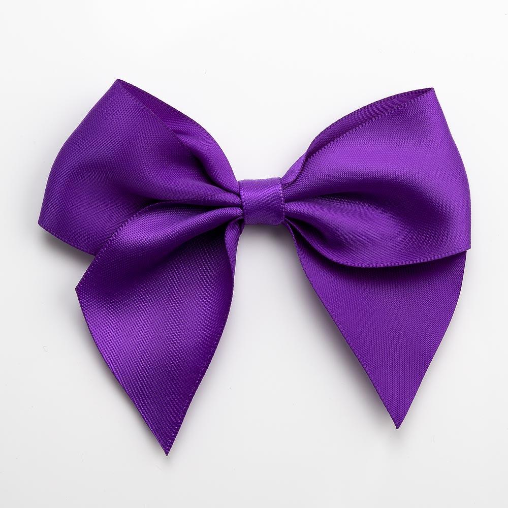 Purple Satin Ribbon Bow 10cm